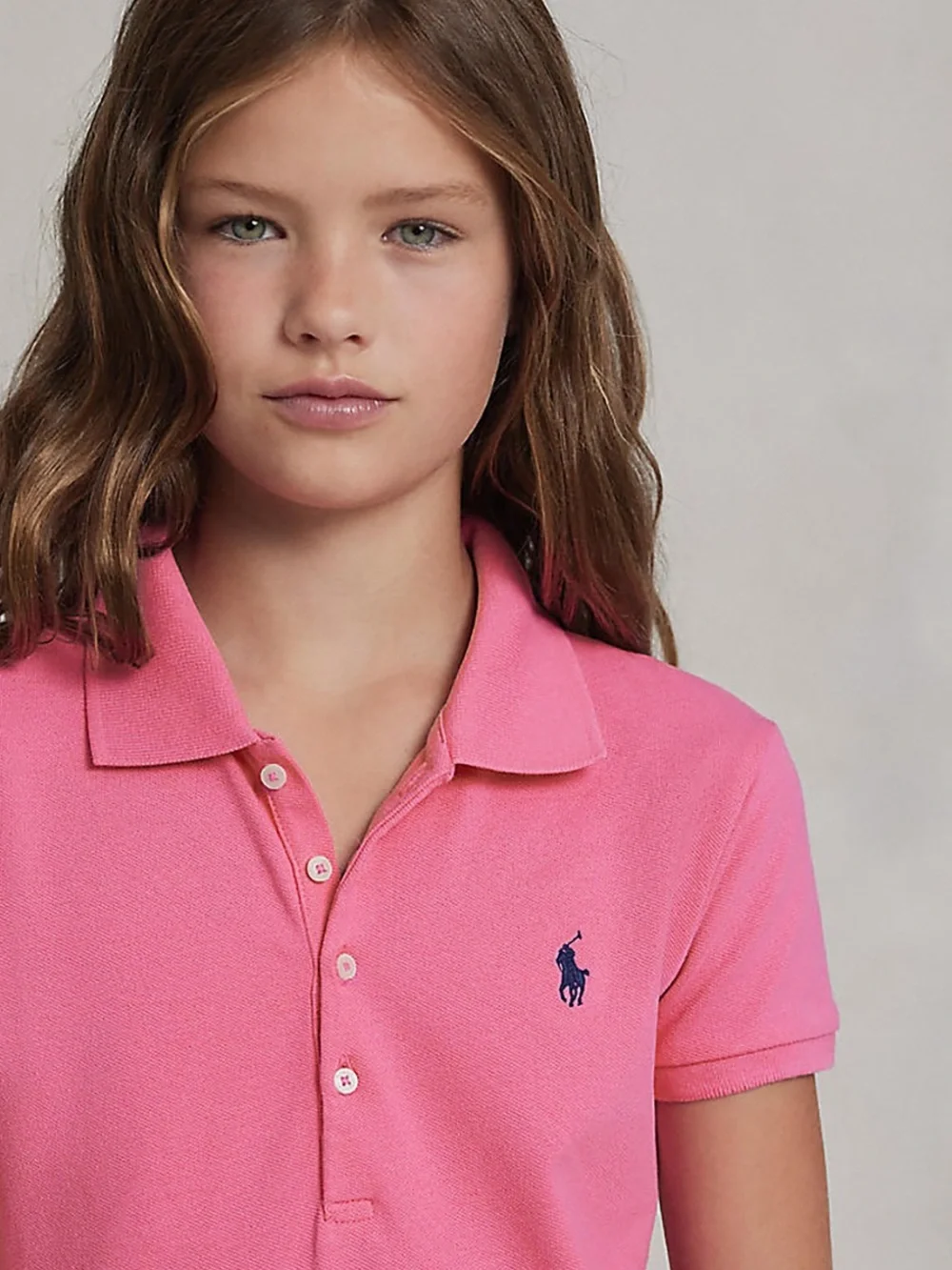 Polo Ralph Lauren Girls' Iconic Cotton Collar Dress Drop Waist Big Kid Sz S / 7